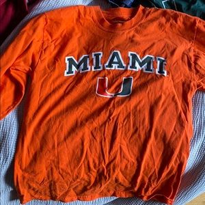 University of Miami long sleeve orange tee
